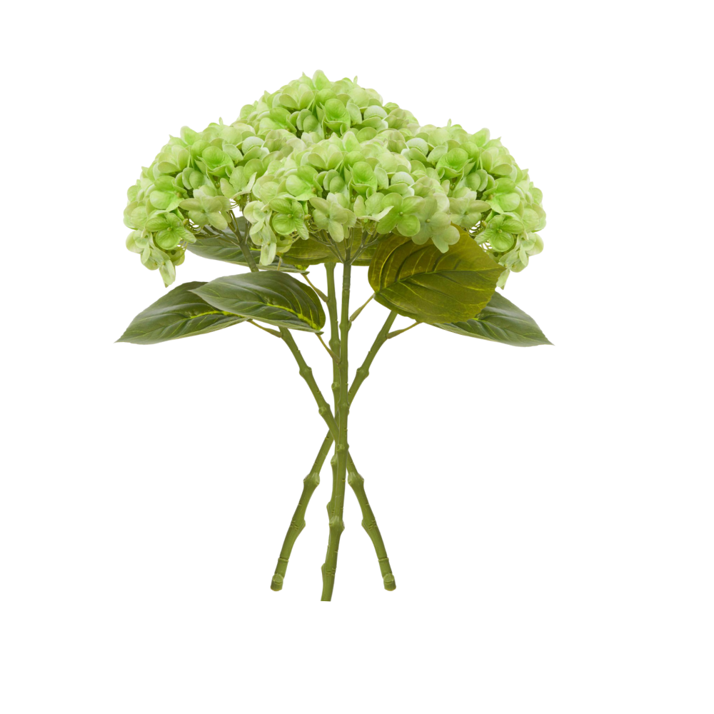 Kunstig hortensia buket, grøn - 4 stk